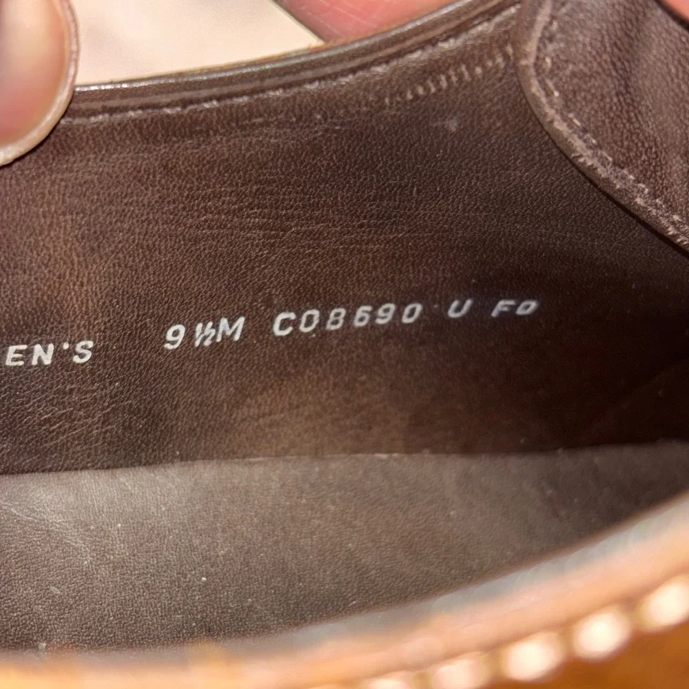 Cole Haan Air Giraldo Derby Brown Pebbled Leather Nike Air C08690 Mens 9.5M
